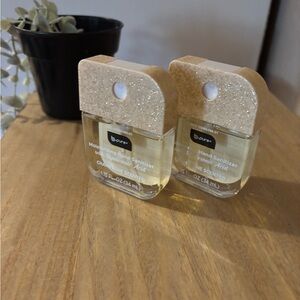 B Pure champagne scented hand sanitizer spray with glittery package.
